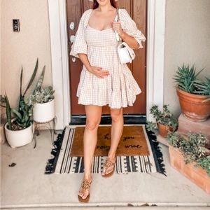 Pink and White gingham dress